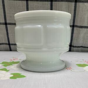 Vintage Randall Pedestal Milk Glass Flower Plant Pot Planter Vase Raised Square